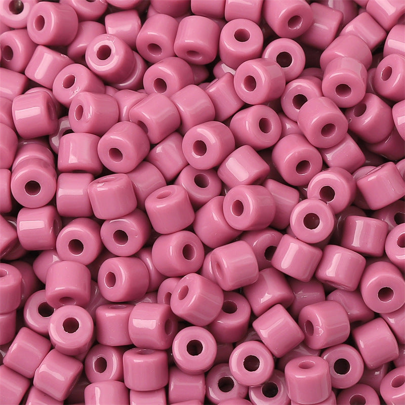 Cream Colored Pony Beads Acrylic 6mm Matte Wide Hole 50pcs 14