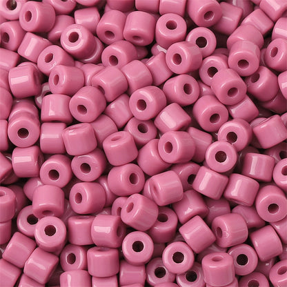 Cream Colored Pony Beads Acrylic 6mm Matte Wide Hole 50pcs 14