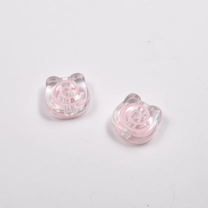 Clear Bear Biscuit Acrylic Beads 12mm Translucent Swirl 50pcs 15