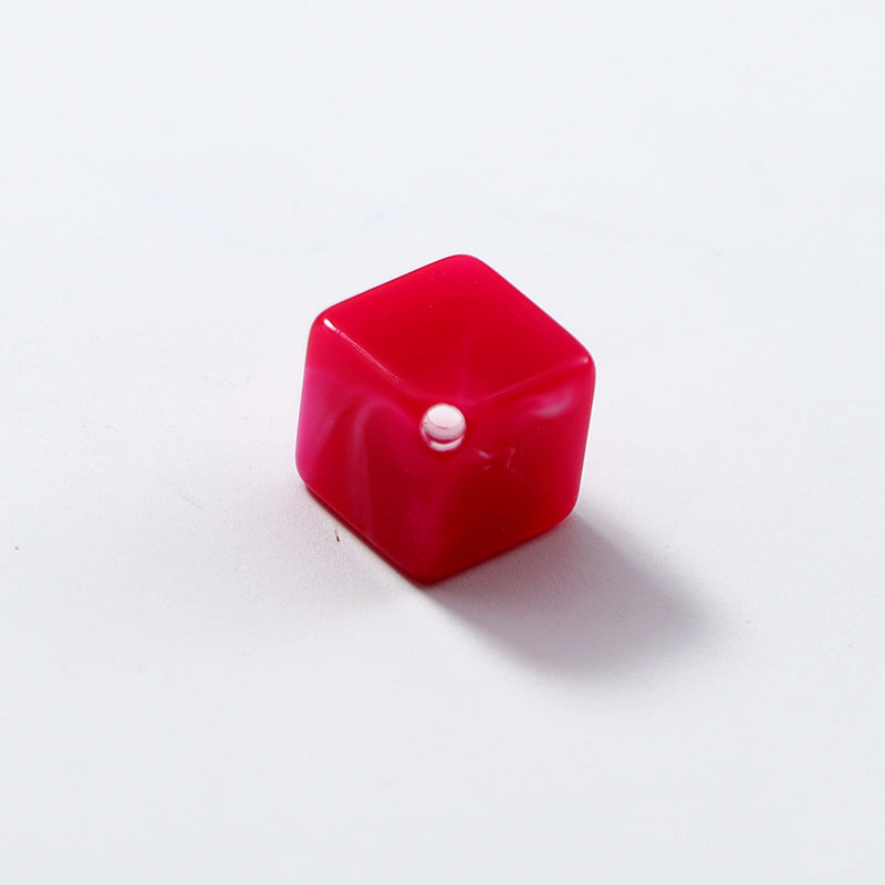 Ink Blooming Square Acrylic Beads 10mm Inclined Hole 100pcs 6