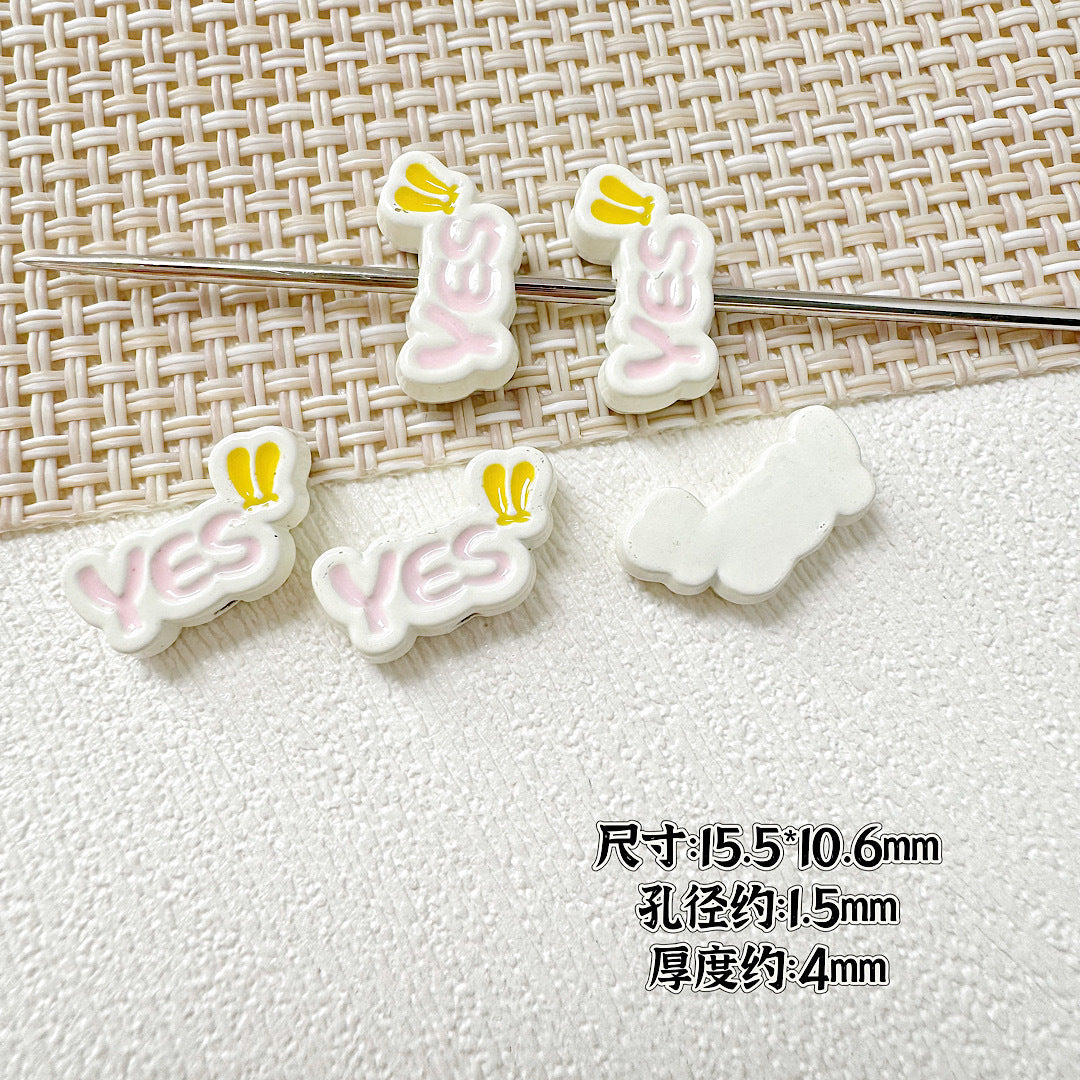 Baking Painted WOW&YES Metal Beads 13mm 15mm Colorful Alloy 20pcs 15