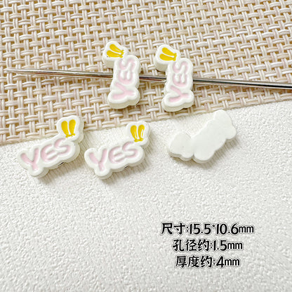 Baking Painted WOW&YES Metal Beads 13mm 15mm Colorful Alloy 20pcs 15