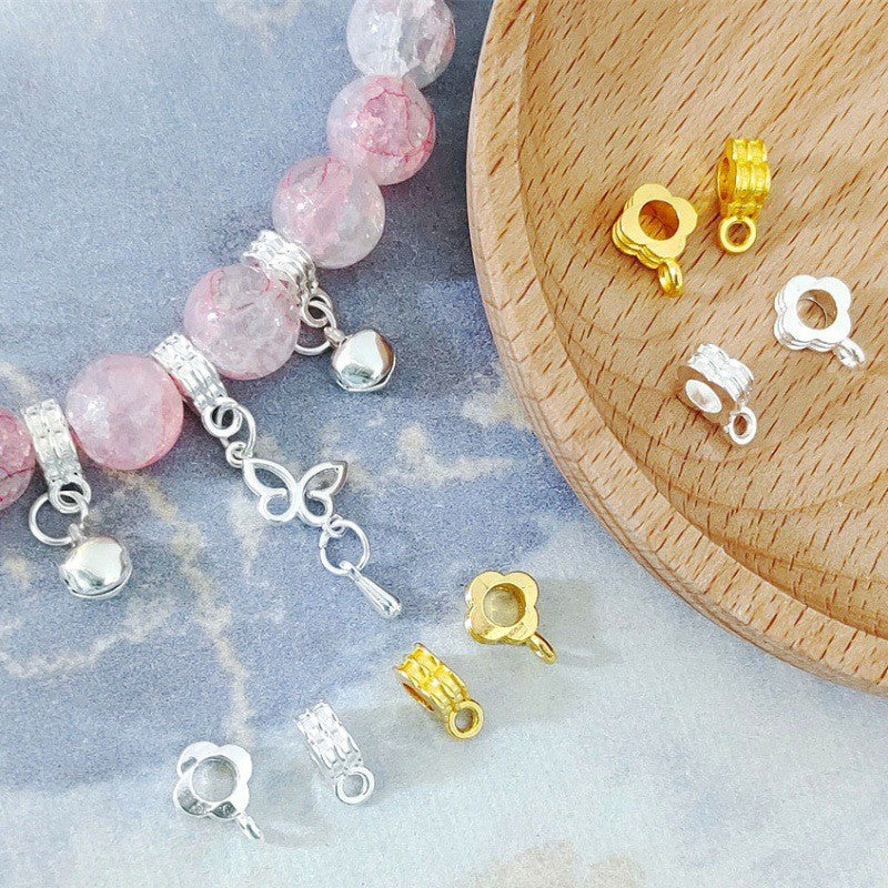Alloy Clover Spacer Beads 10mm Double Hole Tibetan Style 90pcs 5