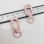 Colorful Zinc Alloy O Shaped Swivel Buckle Keychain Clasps 38mm 5pcs 8