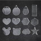 Acrylic Blank Circle Keychain Transparent Clear 2Pcs 2