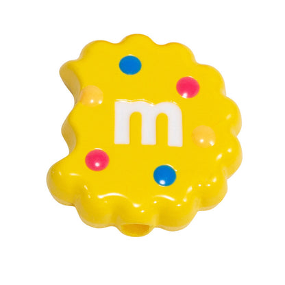 Hand Painted Bitten Cookie Acrylic Beads 22mm Enamel Glossy 10pcs 25