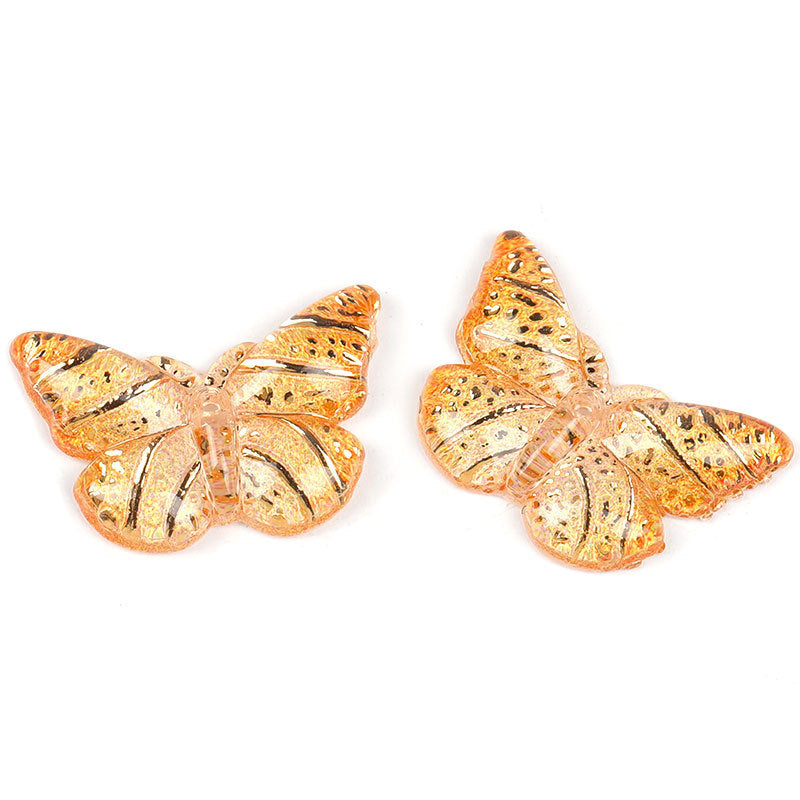 Plating Gilded Butterfly Acrylic Beads 15mm 22mm Radiant Mixed 100pcs 8