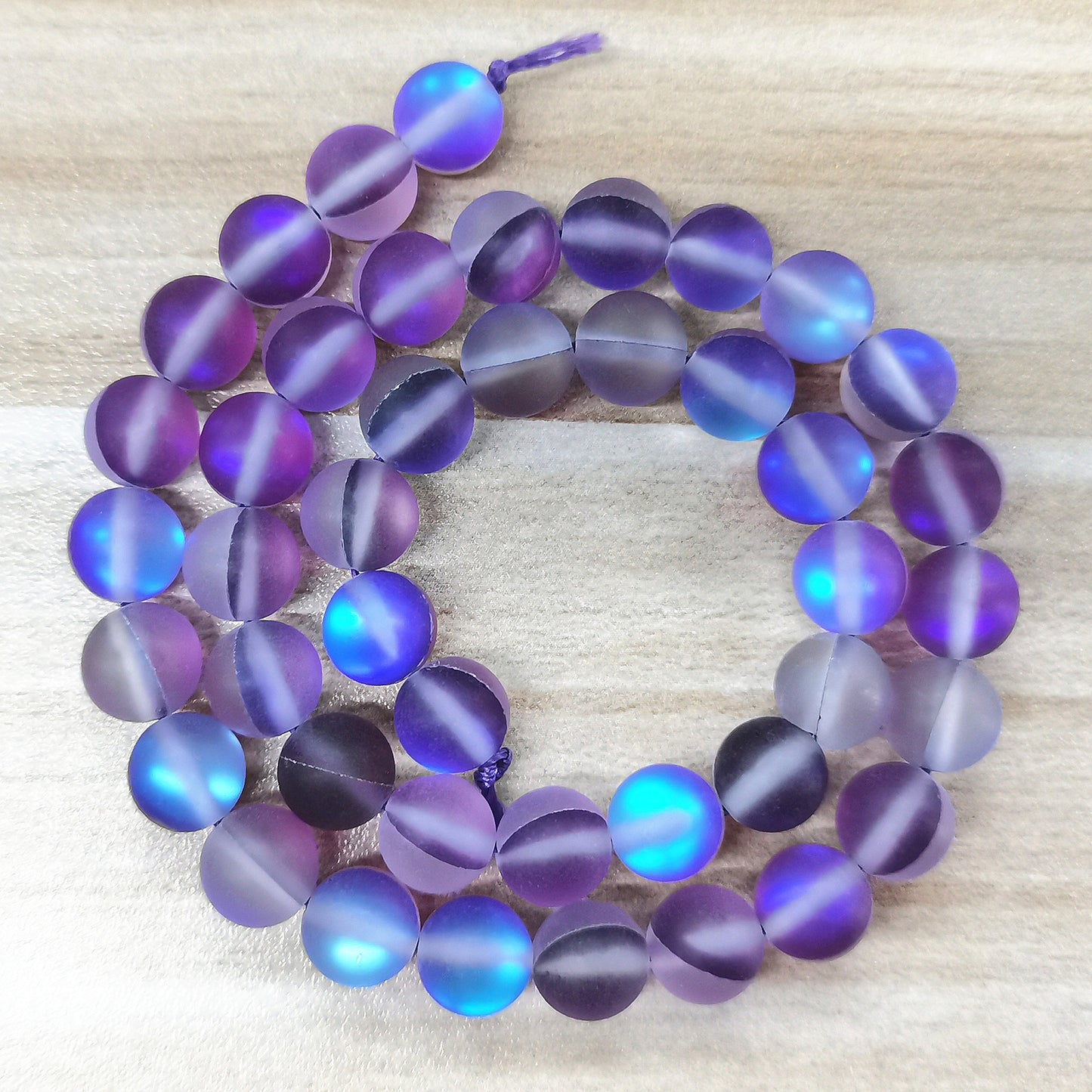 Matte Colorful Iridescent Mermaid Glass Beads 6mm 62pcs 14