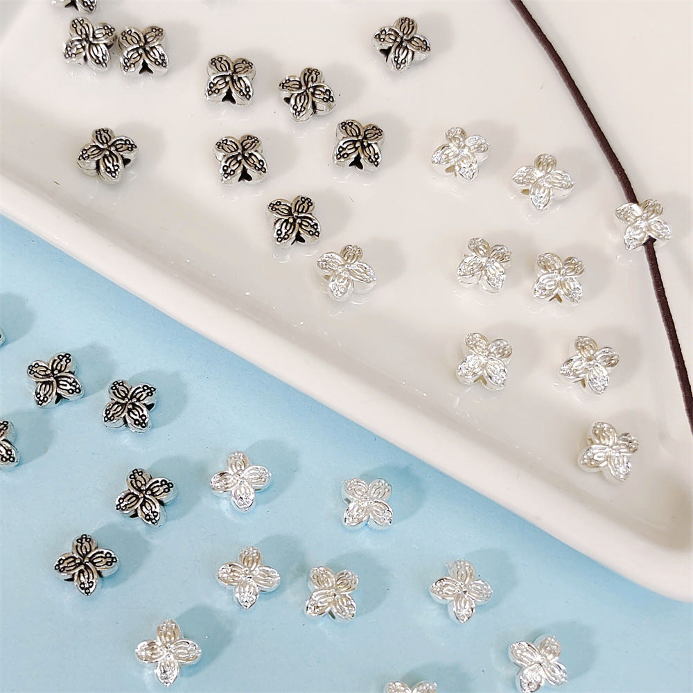 Alloy Clover Spacer Beads 5mm Tibetan Style 100pcs 2