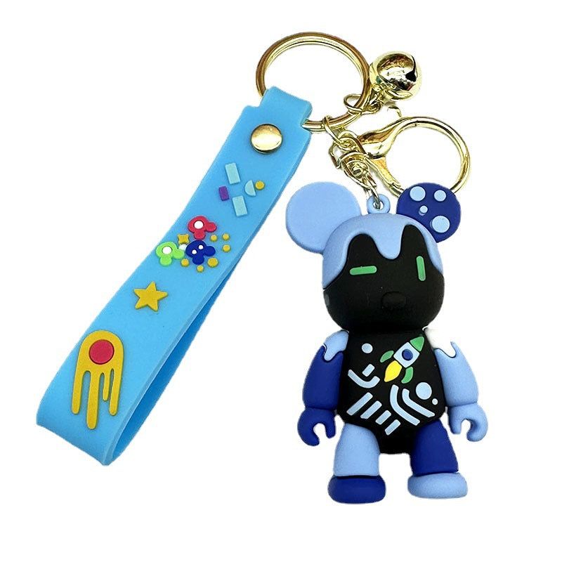 PVC Graffiti Bear Keychain Trendy Street Art Design 5