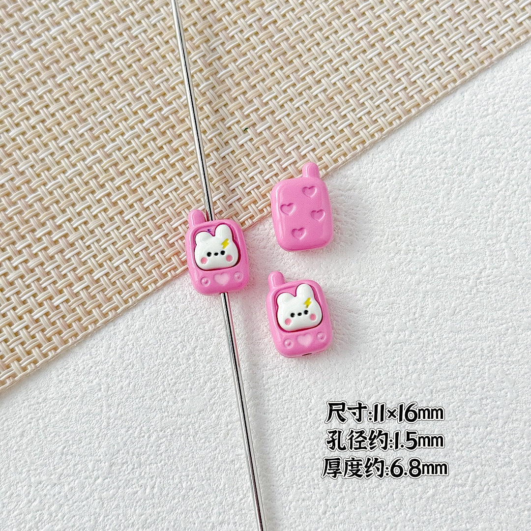 Painted Metal Beads 16mm Enamel Baking Phone & Yogurt Box 10pcs 10