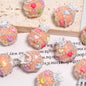 Crown Rhinestone Beads 19x24mm Colorful Heart Accents 5pcs 8