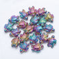Electroplated Turtle Glass Beads 14X18mm Transparent Rainbow 20pcs 17