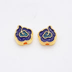 Irregular Cloud Metal Beads 10mm Gold Edged Enamel Plating 30pcs 3