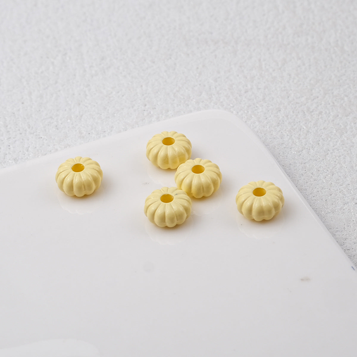 Acrylic Pumpkin Spacer Beads 8mm Striped 50pcs 9