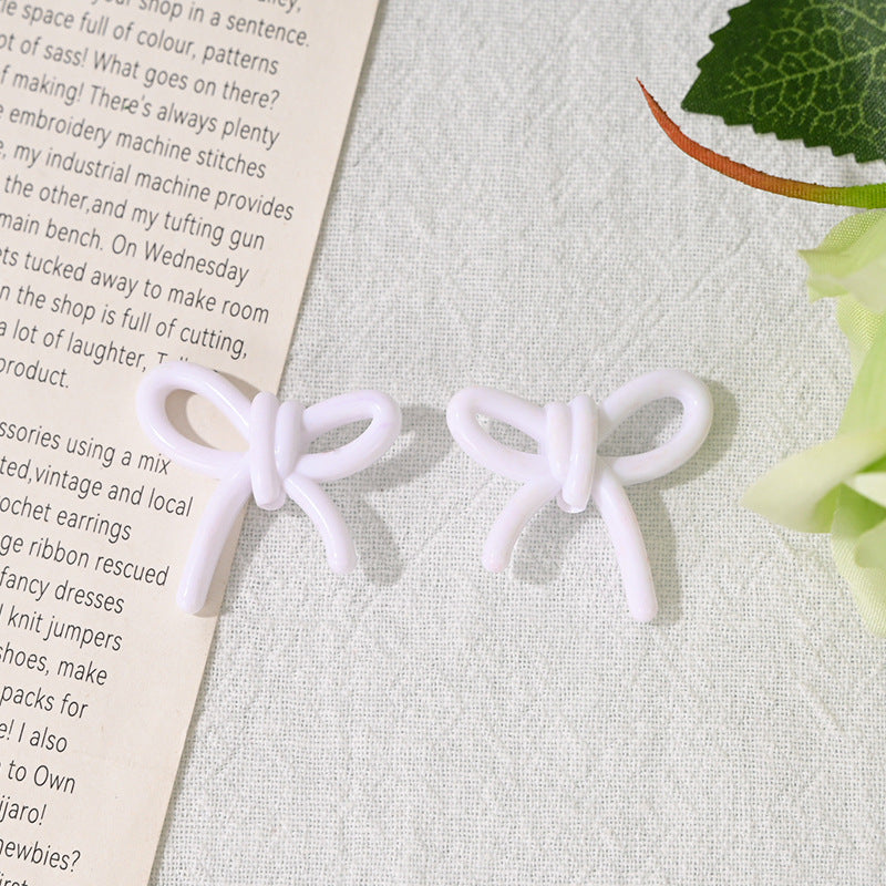 Colorful Hollow Bow Acrylic Beads 27mm Mixed Colors 100pcs 7