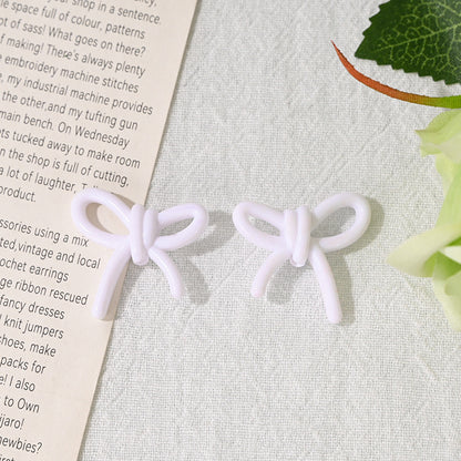 Colorful Hollow Bow Acrylic Beads 27mm Mixed Colors 100pcs 7