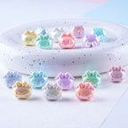 Plated Small Rabbit Acrylic Beads 17mm UV Iridescent Finish 50pcs 2
