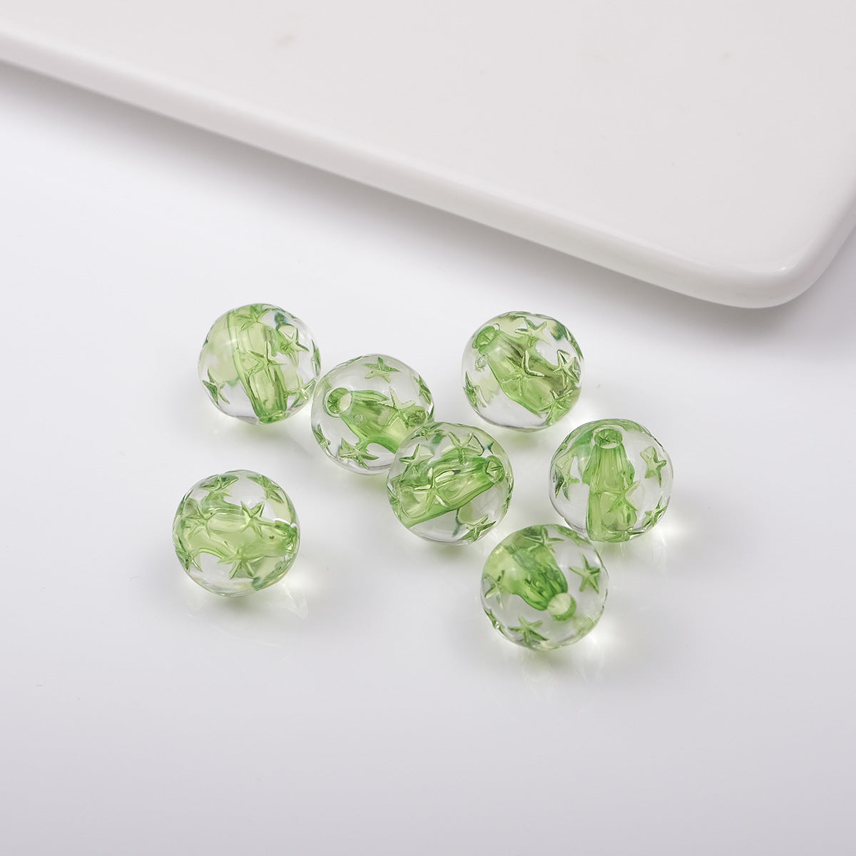 Transparent Star Core Acrylic Beads 9.8mm Colorful Mixed 200pcs 8