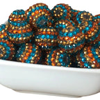 Striped Bubblegum Beads 10-22mm Plated Red Yellow Blue 5pcs 2
