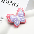 Hand Painted Butterfly Acrylic Beads 35mm Cream Double Color 6pcs 3