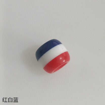 Striped Resin Beads 12mm Large Hole Multicolor Chunky 100pcs 11