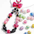 Milk Colored Marbled Resin Beads 16mm Glossy Round 20pcs 2