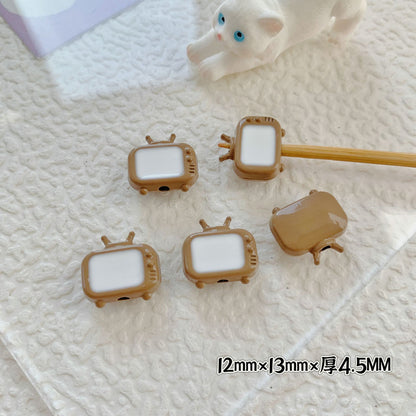 Cupcake and TV Metal Beads Painted Colorful Alloy 20pcs 27