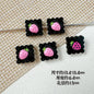 Strawberry and Mouse Metal Beads 13mm Pastel Painted Cookie Design 10pcs 14