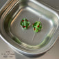 Painted Rhombus Lantern Glass Beads 15-16mm Polka Dot Lampwork 4pcs 6