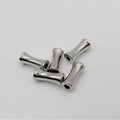 Stainless Steel Bamboo Tube Metal Beads 8mm 12mm Polished Silver 30pcs