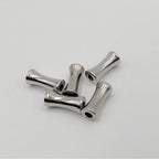 Stainless Steel Bamboo Tube Metal Beads 8mm 12mm Polished Silver 30pcs
