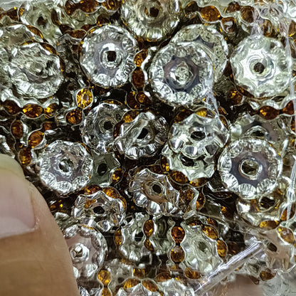 Rhinestone Wavy Spacer Beads 12mm Red Crystal 50pcs 5