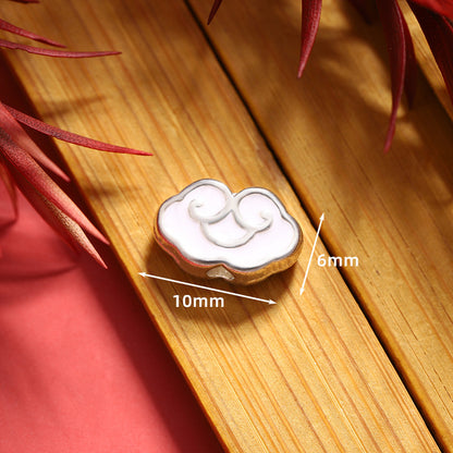 Cloud Metal Beads 14*9 12*8 10*6mm Enamel Alloy 100pcs 15