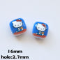 Double-Sided Blue Tone Square Acrylic Beads 16mm Printed 20pcs 10