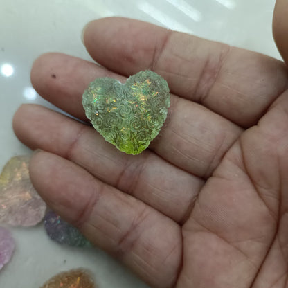 Gradient Floral Heart Acrylic Beads 25mm Pastel Colors 50pcs 10