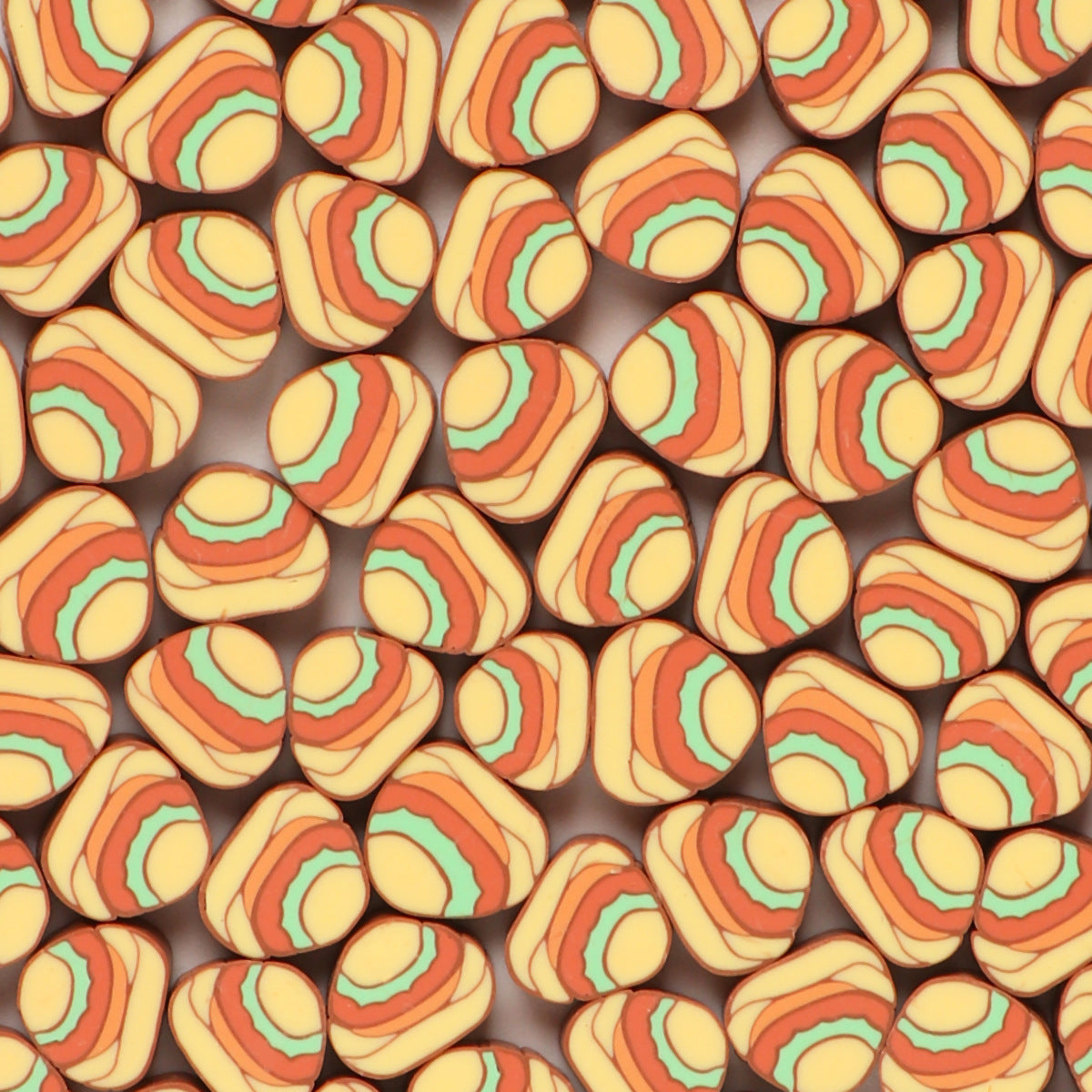 Triangular Clay Beads 8mm 10mm 4mm Hamburger Cake Polymer 100pcs