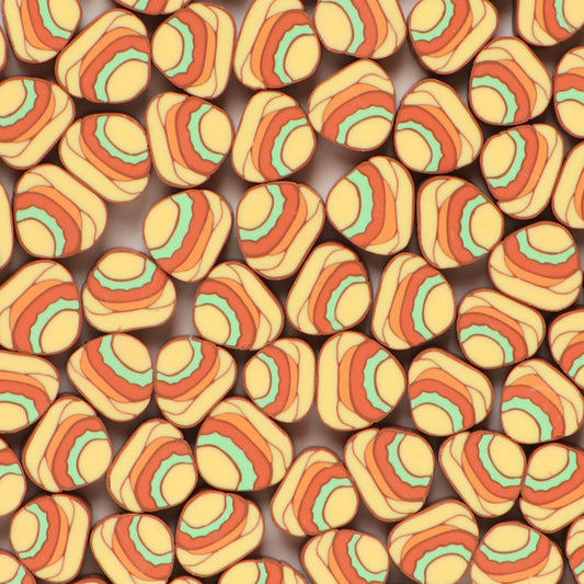 Triangular Clay Beads 8mm 10mm 4mm Hamburger Cake Polymer 100pcs