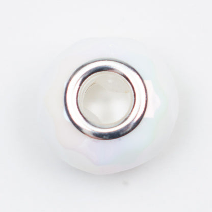 Acrylic Faceted Spacer Beads 15mm UV Plating Large Hole 20pcs 6