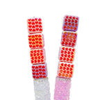 Plating Heart Acrylic Square Beads 15mm Glossy Pattern 50pcs 5