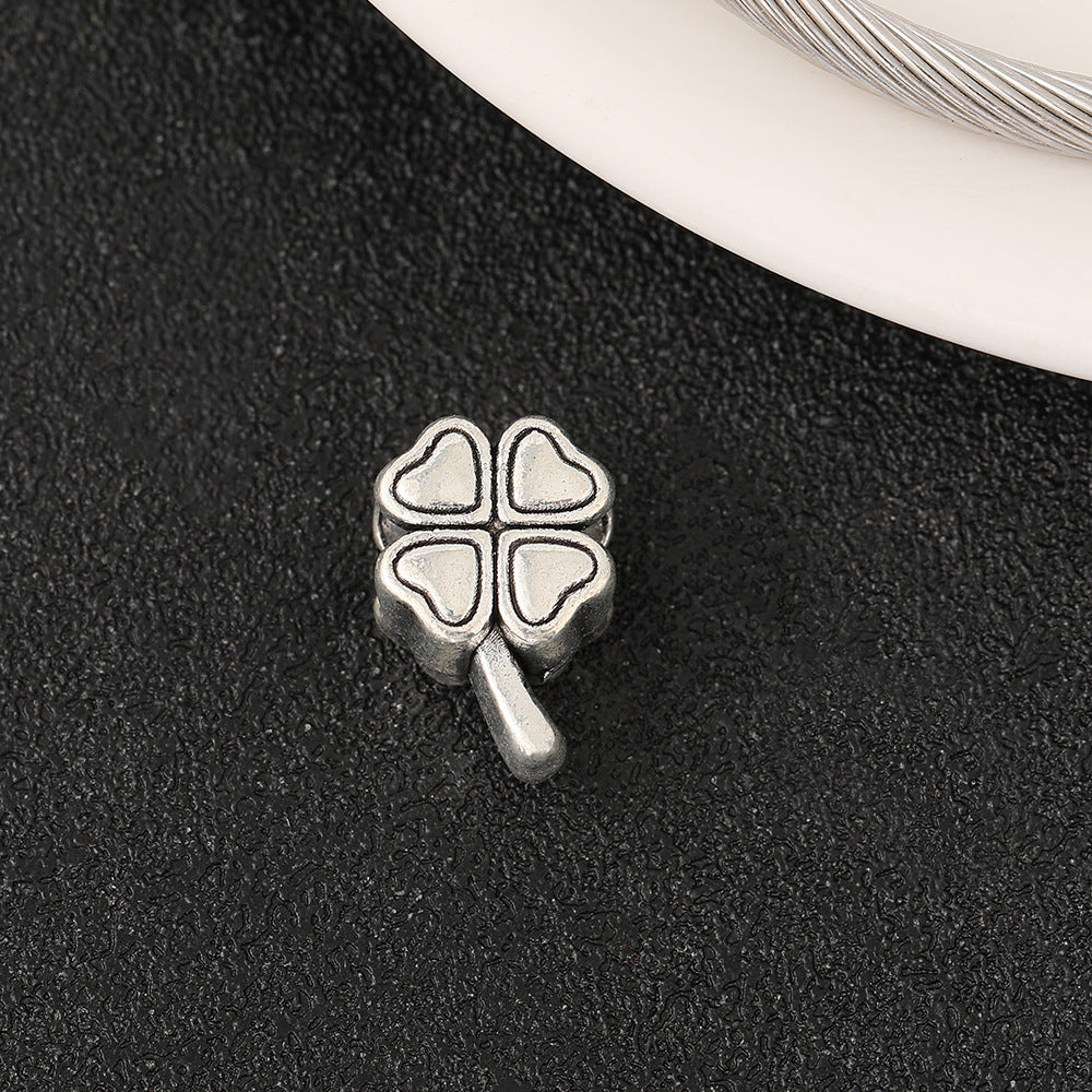 European Style Metal Beads Silver Tone Large Hole 50pcs 2