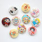 Flat Pop Art Acrylic Beads 25mm Printed Character Design 20pcs 16