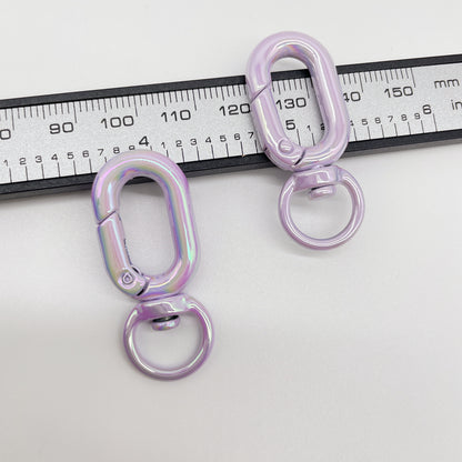 Colorful Zinc Alloy O Shaped Swivel Buckle Keychain Clasps 38mm 5pcs 16