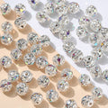 Floral Round Alloy Rhinestone Beads 6mm 8mm Silver Filigree 10pcs 3