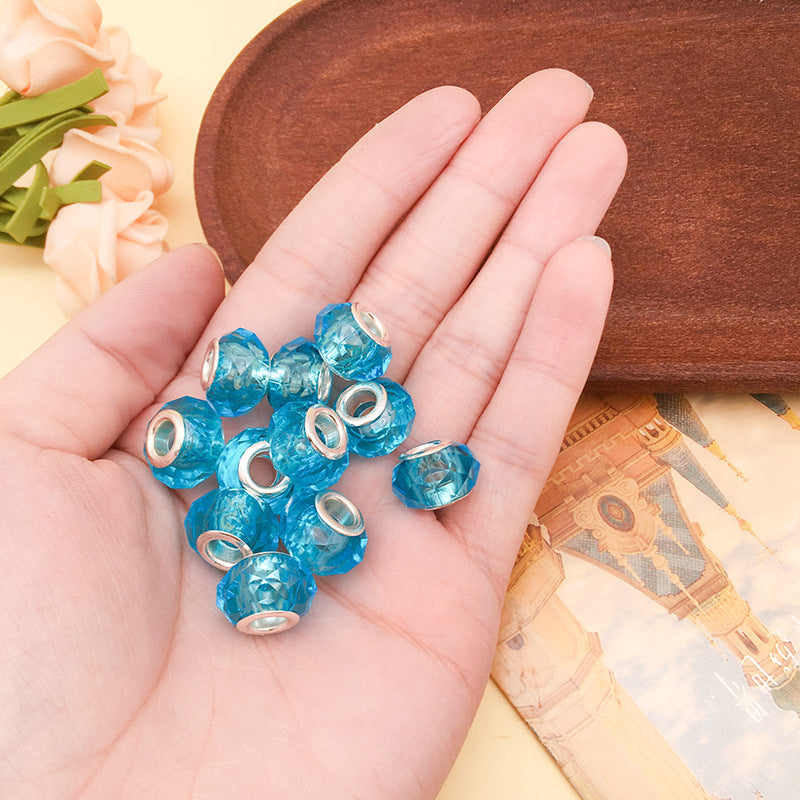 Blue Tone Resin Spacer Beads Mixed Shapes Multicolor 40pcs 18