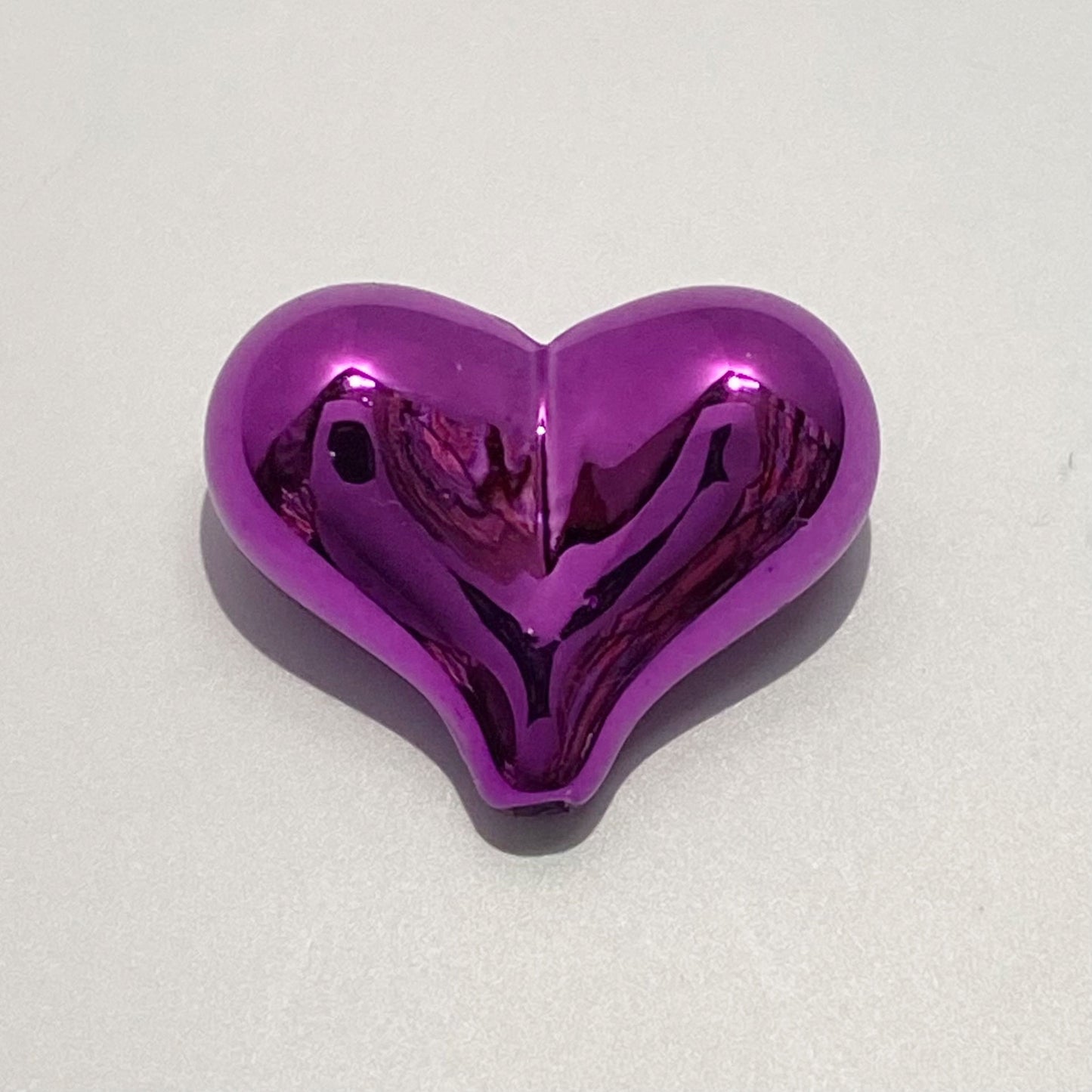 UV Plating Heart Acrylic Beads 22mm Metallic Colorful 20pcs 10