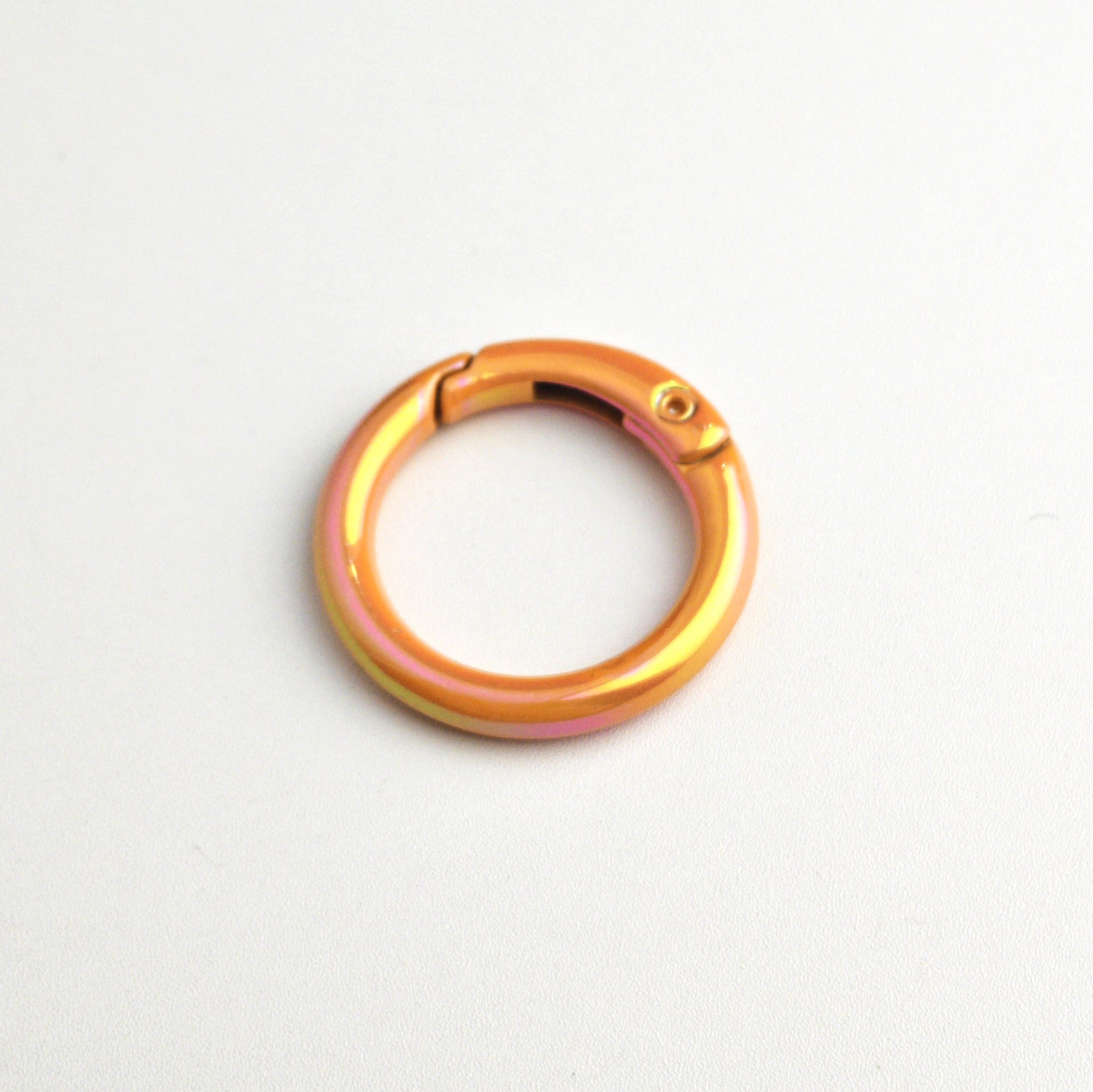 Alloy Iridescent Plating Spring Key Rings 20mm and 25mm 10pcs 17