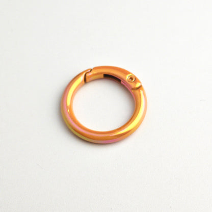 Alloy Iridescent Plating Spring Key Rings 20mm and 25mm 10pcs 17