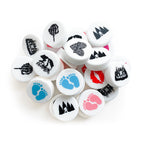Silicone Focal Beads Nature Theme Circle Badge Love Mom 10pcs 2