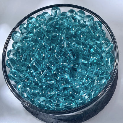 Ice Transparent Round Glass Beads 8mm Pastel Frosted Glow 100pcs 13